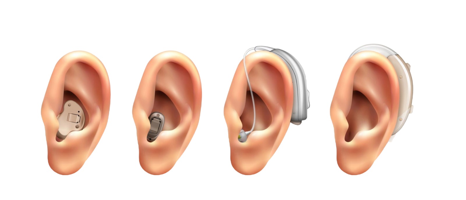 Various hearing aid styles designed to match different needs, preferences, and daily lifestyles
