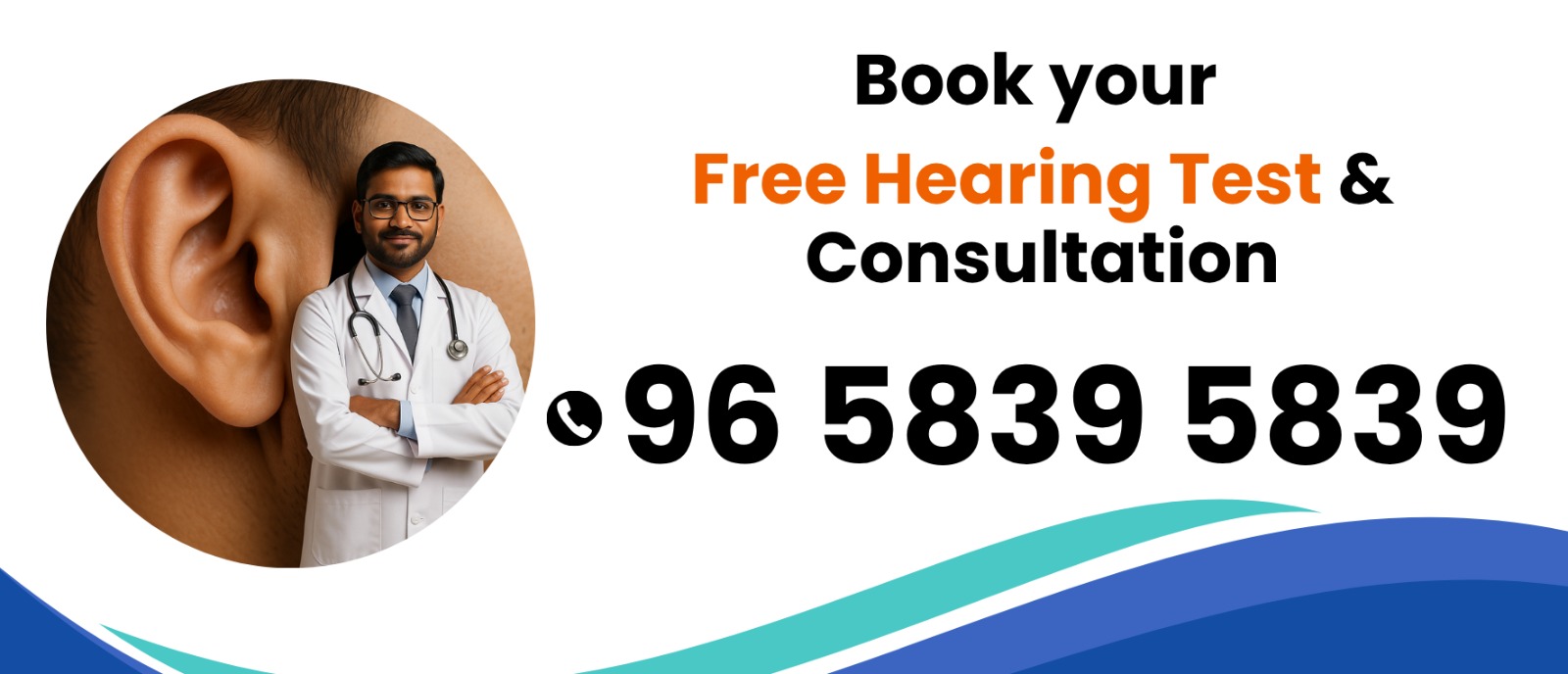 Book your free hearing test and consultation | Stay ahead of hearing loss with regular check-ups Elderly man getting a hearing test at Aanvii Hearing clinic – book your free consultation today